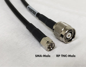 LMR400 Type Equivalent Low Loss Coax Cable - 30 Feet - RP TNC Male - SMA Male