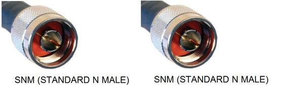 PT195-075-SNM-SNM: Pigtail: 50 ohmios (negro) Cable coaxial tipo equivalente LMR195. 75 pies con N-Macho estándar y N-Macho estándar
