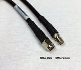 Cable coaxial de baja pérdida equivalente al tipo LMR240 - 20 pies - SMA macho - SMA hembra